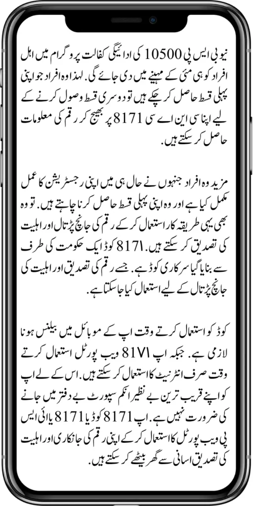 New BISP 10500 Payment