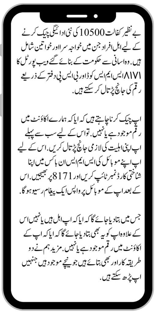 Benazir Kafalat 10500