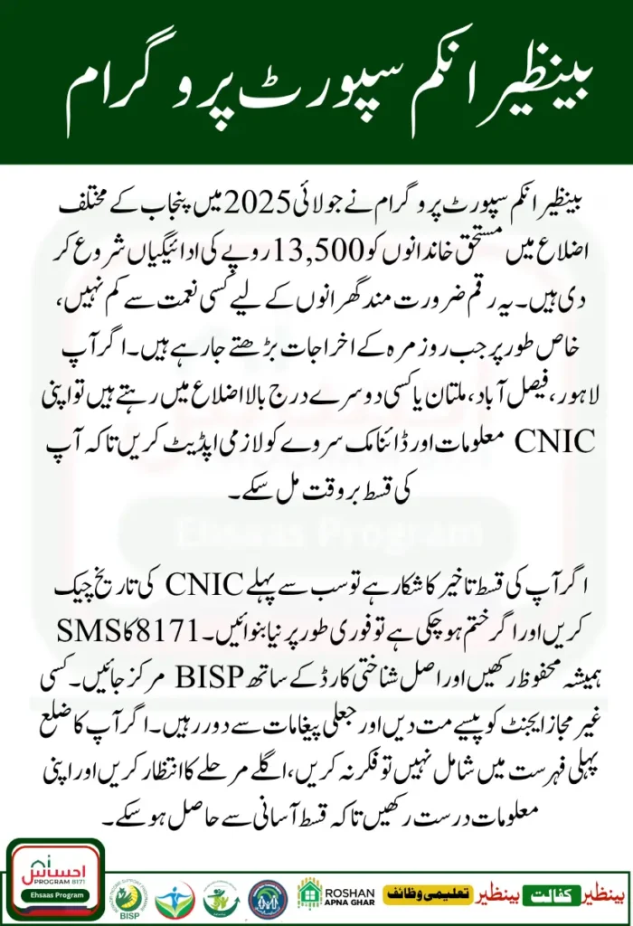 Punjab Districts BISP July 2025 Payments – District-Wise Complete Guide