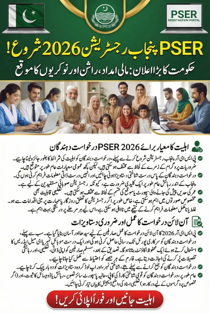 PSER Punjab Gov PK Registration 2026 – Check Eligibility Criteria Application Process 2