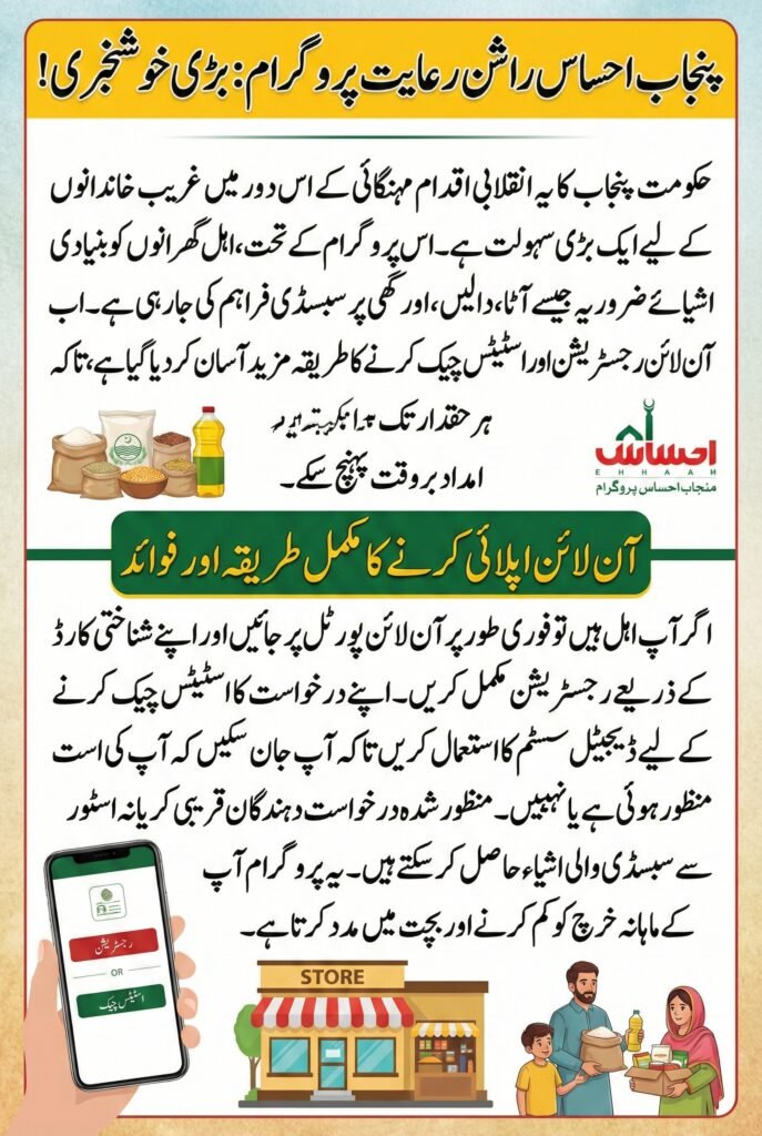 Punjab Ehsaas Rashan Riayat Program Update – Apply Online, Track Status & Claim Subsidy