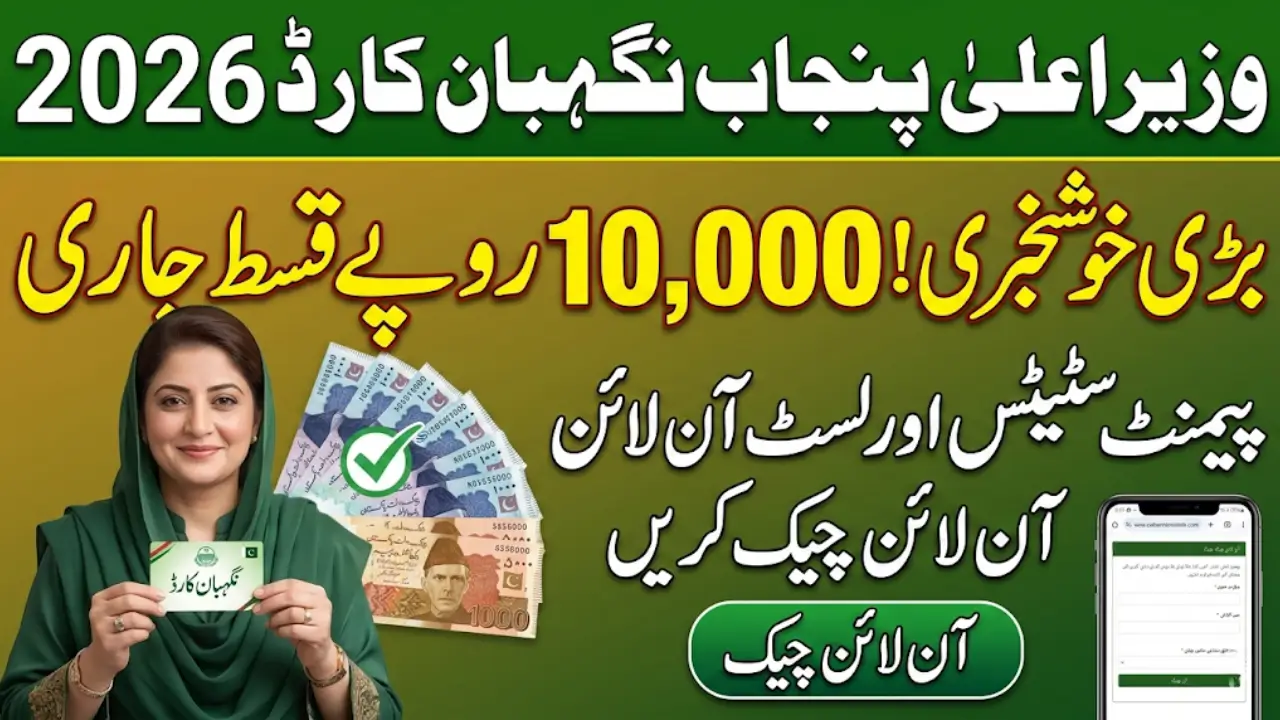 CM Punjab Nigehban Card 2026 Rs 10000 Payment Status & Beneficiary List Check OnlineΒ Β